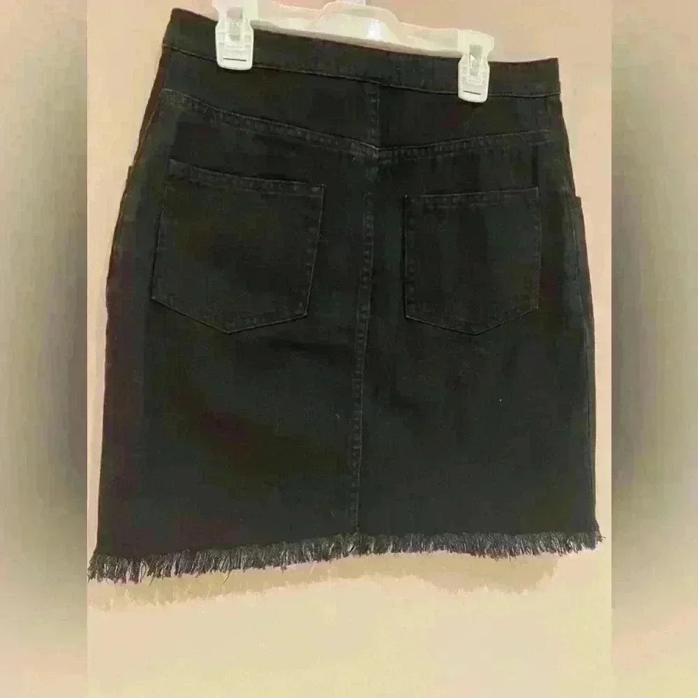 ANTHROPOLOGY Pilcro and the Letterpress Black Full Button Jean Skirt Size 4 - Picture 9 of 12